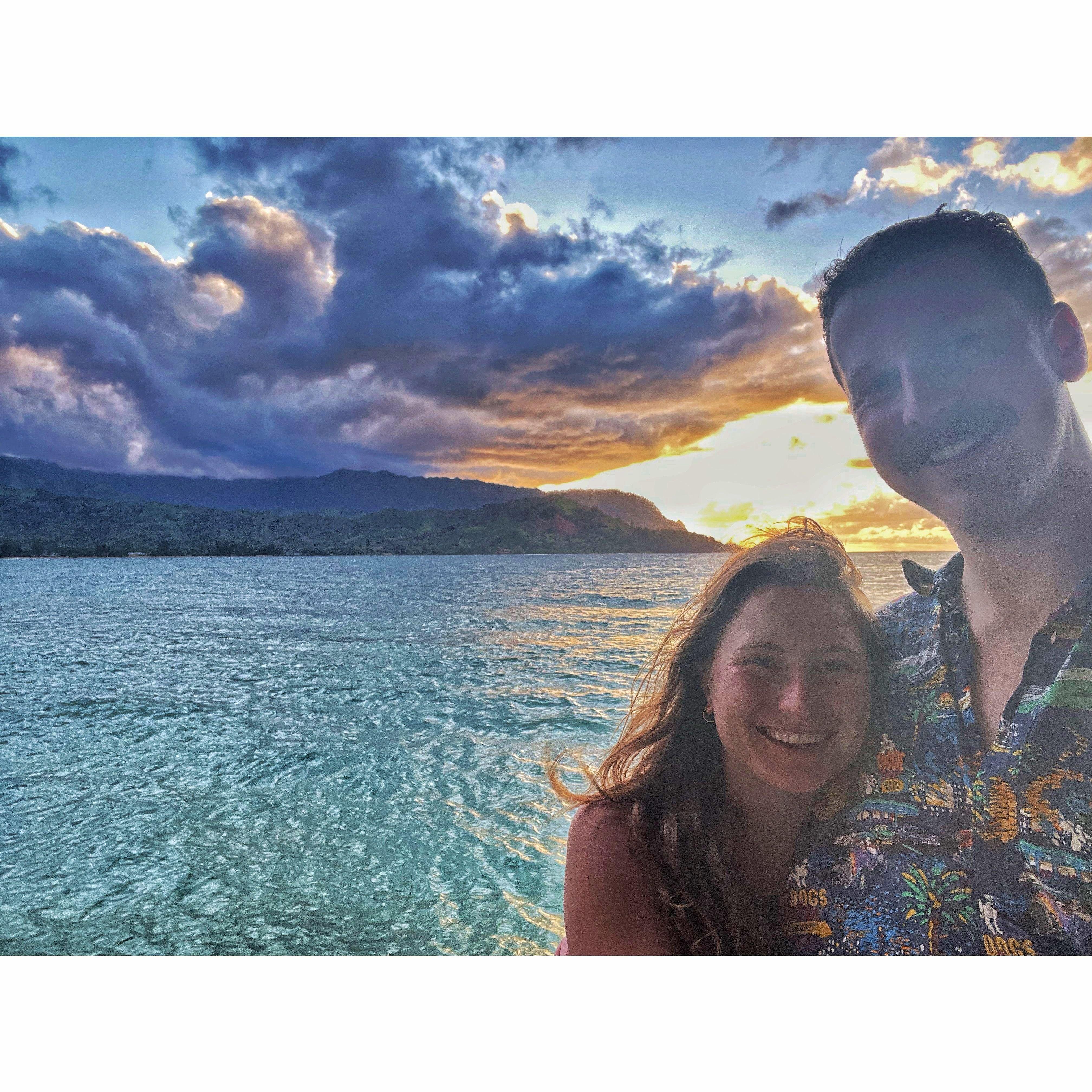 Just days after we got engaged, on vacation in Kauai