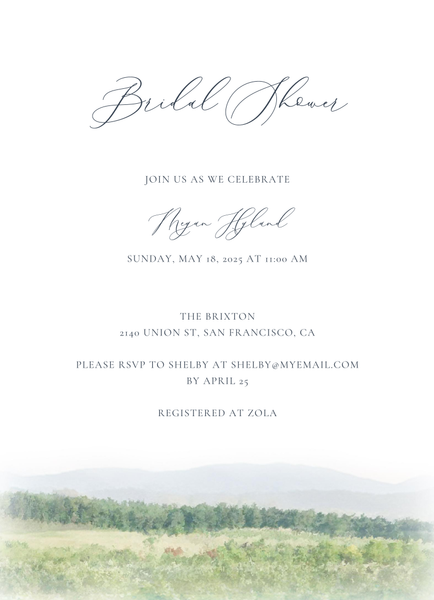 Meadowlark Portrait | White | Zola Wedding & Bridal Shower Invitations