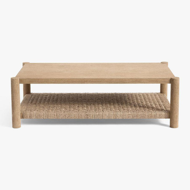 Bolinas Rectangular Woven Coffee Table, Seadrift, 54"