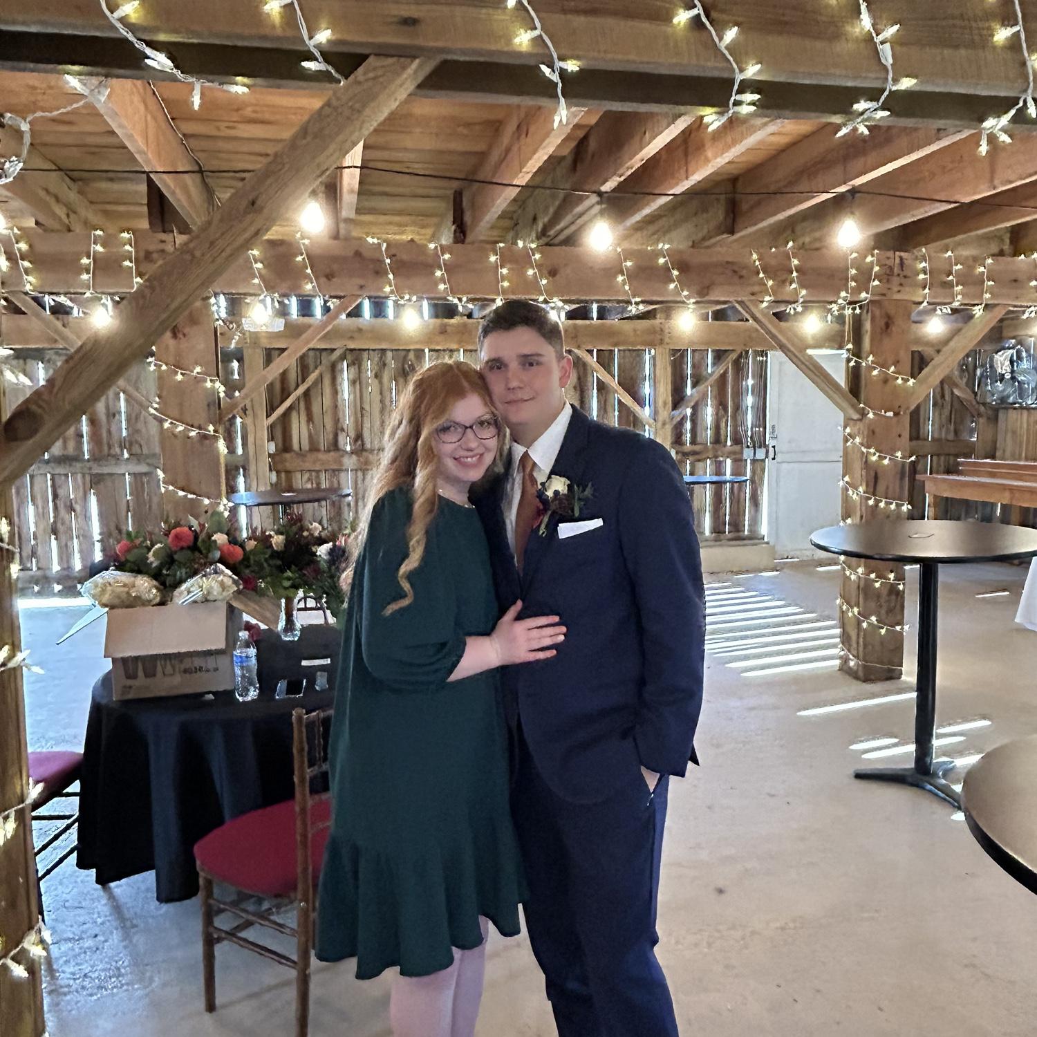Our first “real” picture together, taken at Jacob’s brothers wedding.