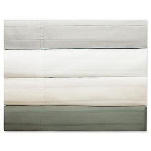 Studio Row 600-Thread-Count Stripe King Sheet Set in White