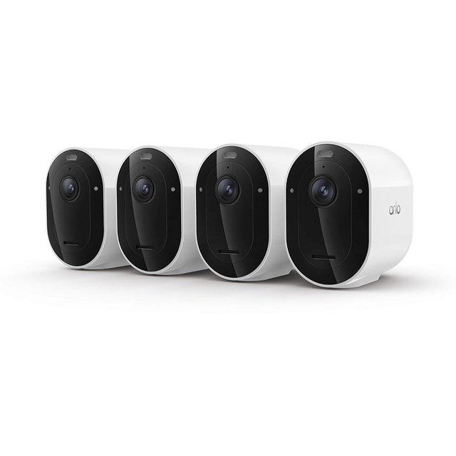 Arlo Pro Security Camera (6th Gen - 2025 Release) - 2K HDR, Battery Power, Event Captions, Emergency Response, 1-Month Trial of Secure Plan, 160° Field of View, Dual-Band WiFi, Spotlight, 4 Cam, White