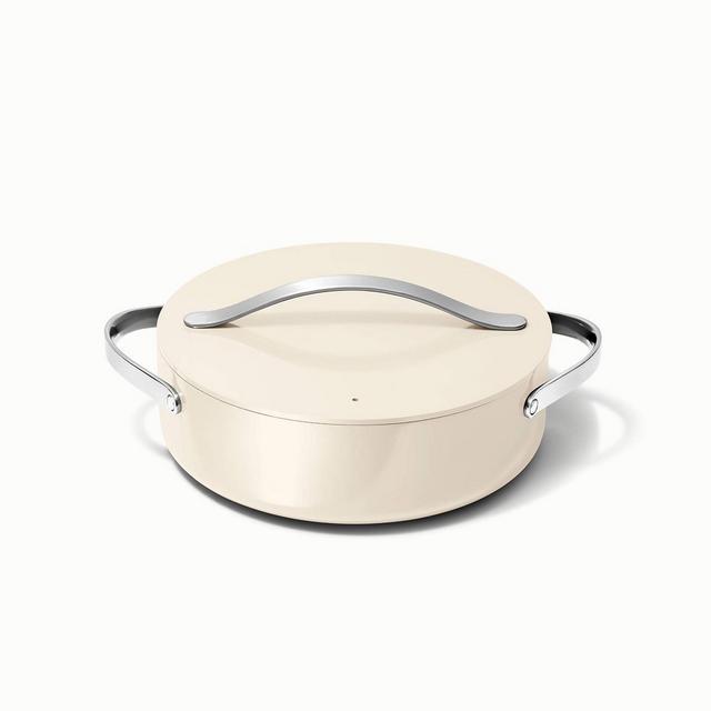 Caraway Home Rondeau Pan with Lid Cream