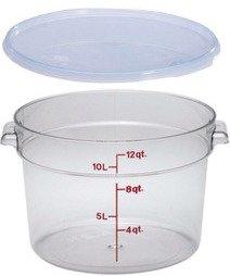 Cambro RFSCW12135+RFSCWC12135 set, 12 Qt with Lid, White