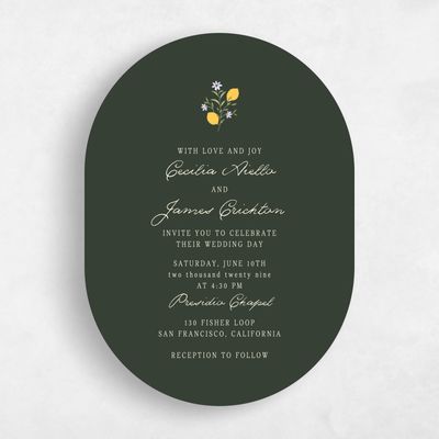 Green Floral Wedding Invitation - Brume Classic