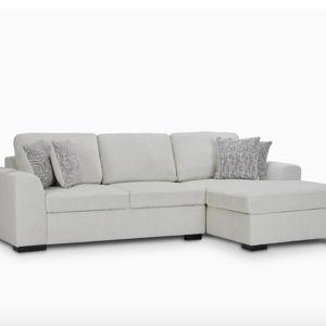 Blakely White Fabric Chaise Storage Sectional