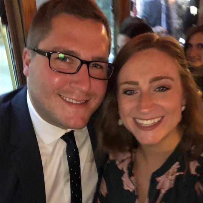 This is in a trolley traveling around Chicago, Illinois for Kevin & Rachel Berliner on October 5th, 2019. The wedding was at Celeste and after the trolley ended up at The House of Blues Chicago.