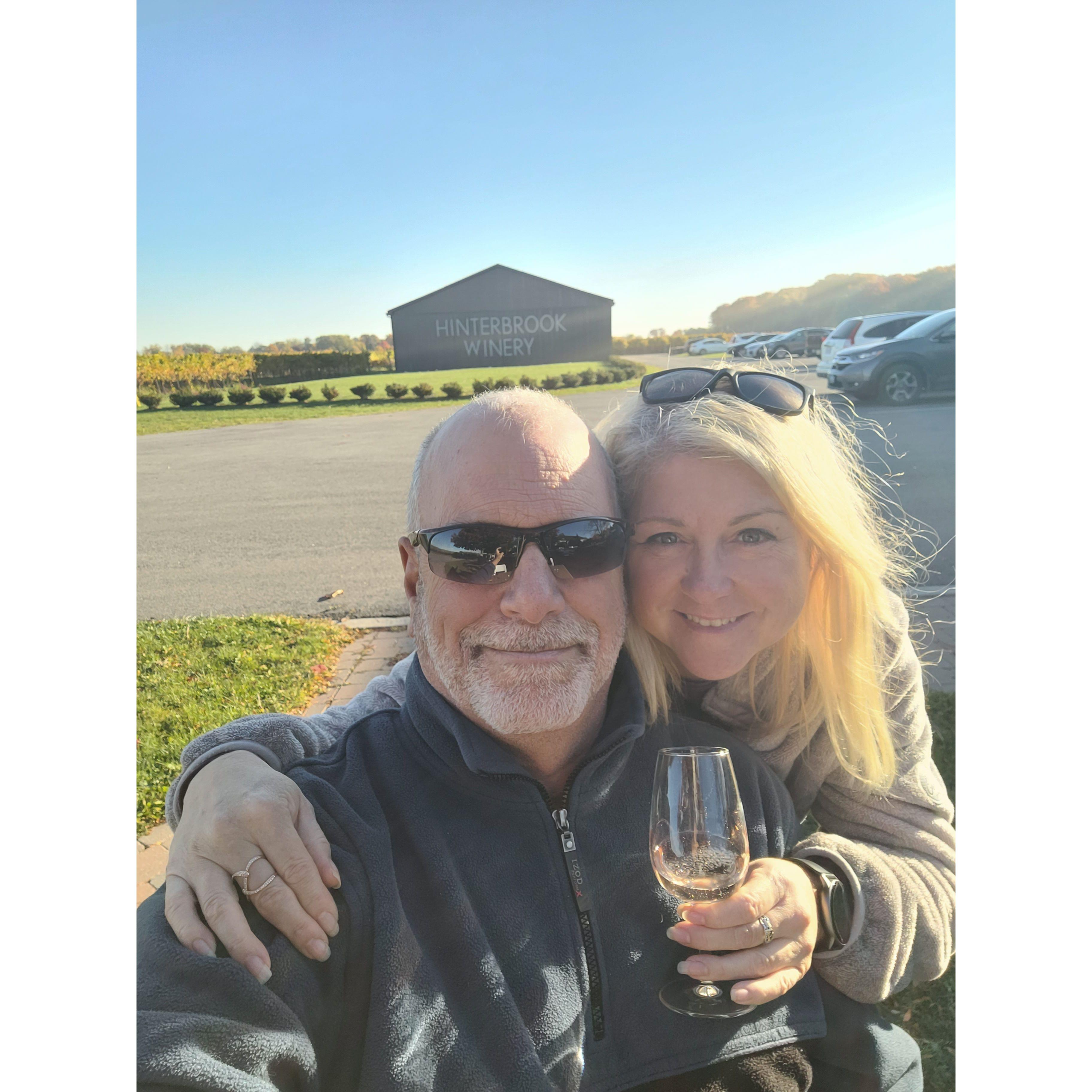 Enjoying a glass of wine (or two) in Niagara on the Lake.