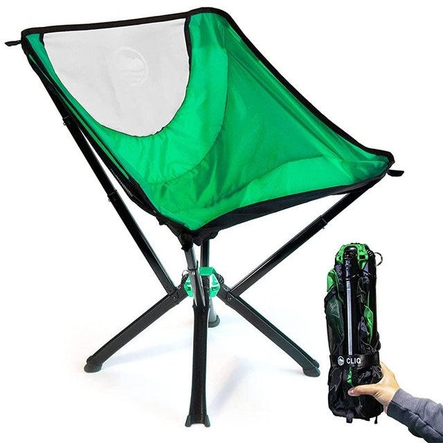 Cliq Camping Chair - Most Funded Portable Chair in Crowdfunding History. | Bottle Sized Compact Outdoor Chair | Sets up in 5 Seconds | Supports 300lbs | Aircraft Grade Aluminum