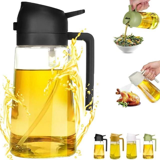 2 In 1 Oil Dispenser And Oil Sprayer, 16 Oz/470 Ml Oil Dispenser For Kitchen Spray, With Fine Mist Nozzle, Suitable For Cooking, Air Fryer, Salad, Grilling, Baking…