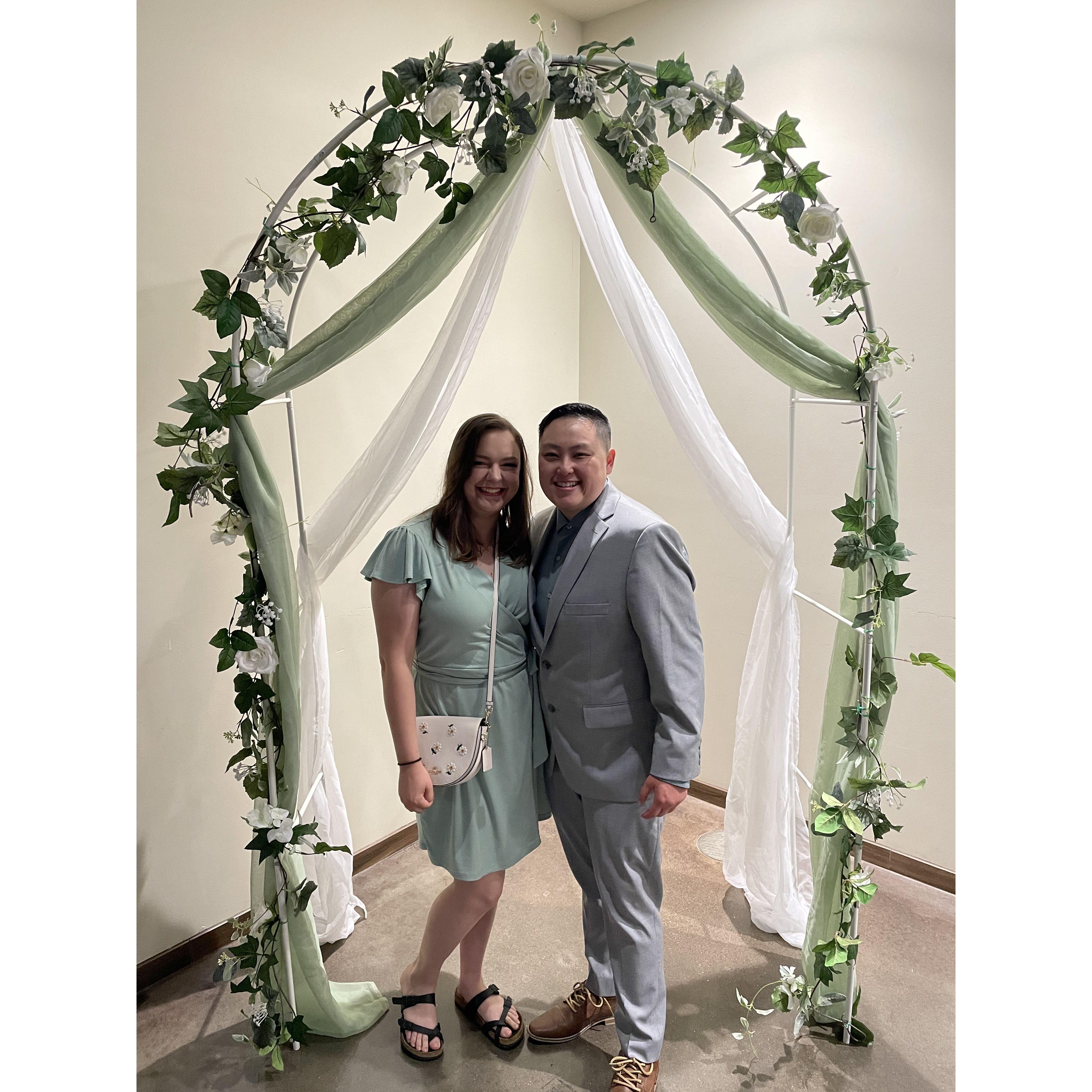 First outing as a couple: Luke and Karla's wedding.