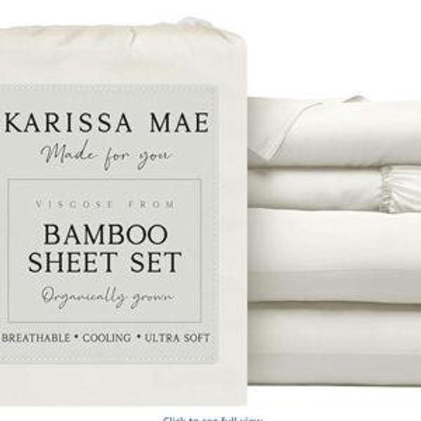 KARISSA MAE Cooling Bamboo Viscose King Size Sheet Set | 100% FSC Certified | 18” Deep Pocket | Silky, Soft, & Hypoallergenic | with Organizer Band & Elastic Corner Straps [Mocha]