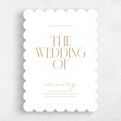 Scalloped Wedding Invitation - Cleveland Portrait
