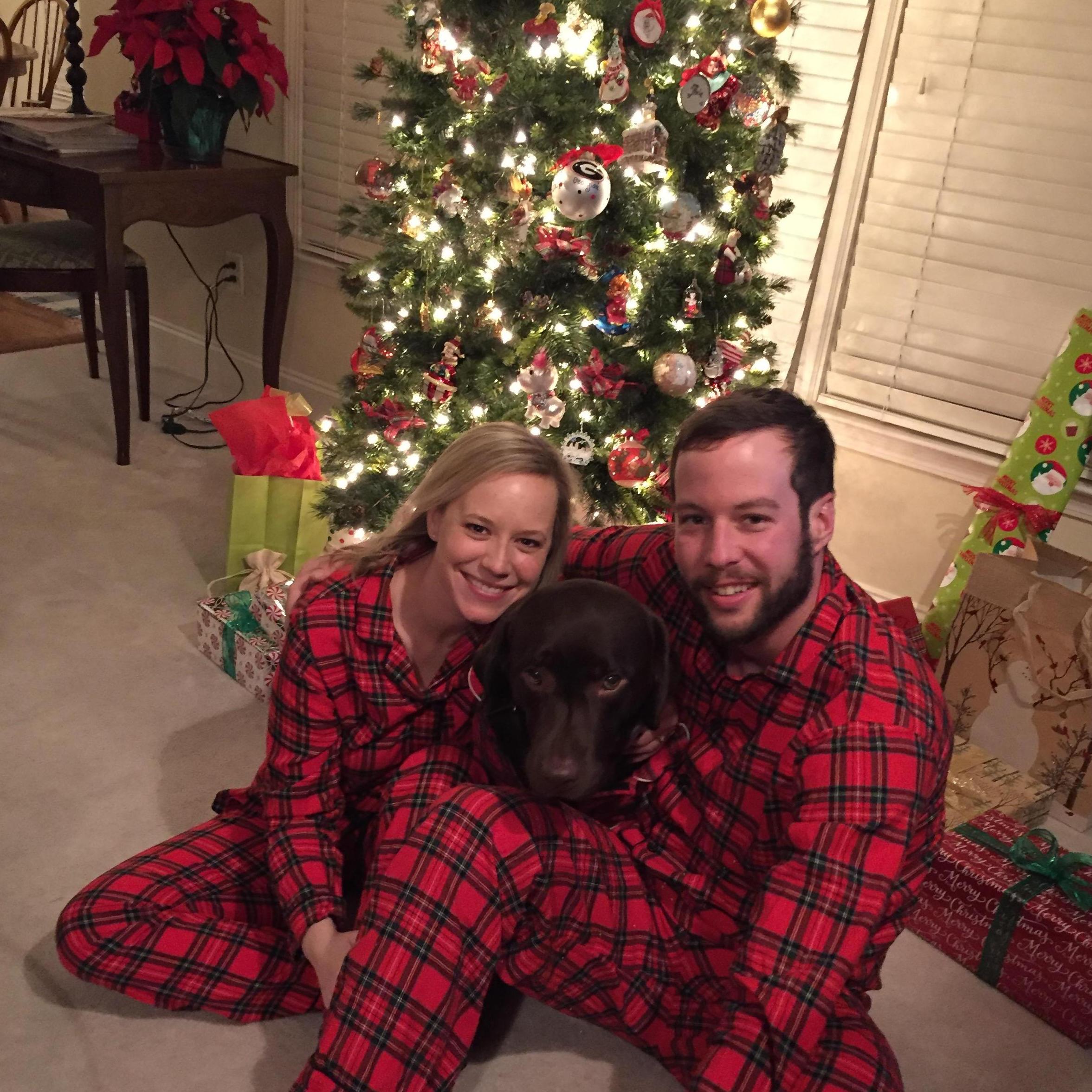 Matching family PJ's photo - this will probably never happen again!