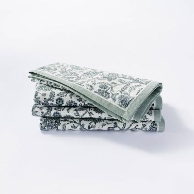 4pk Cotton Floral Napkins Blue – Threshold™ Studio McGee | Target