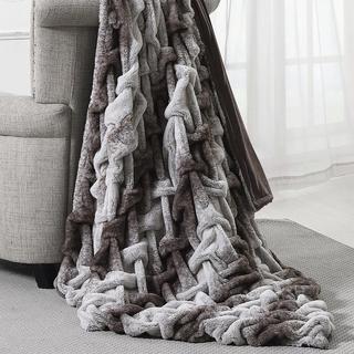 Faux Fur Braided Throw