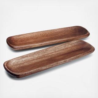 Kona Wood Rectangular Platter, Set of 2