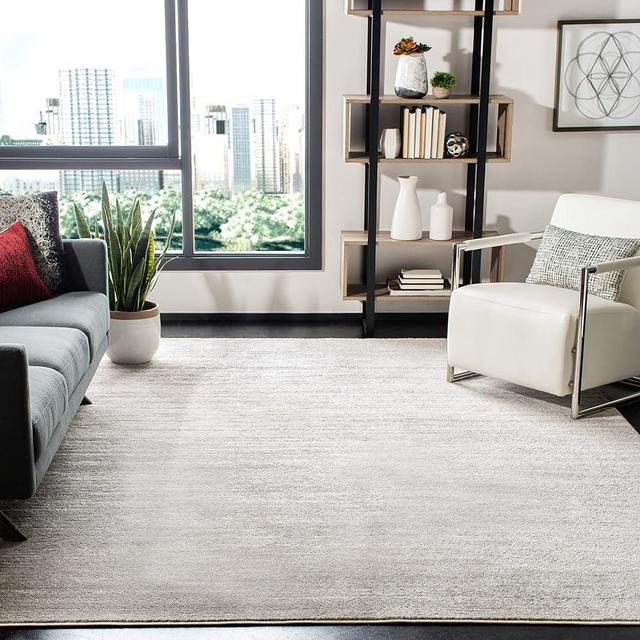 SAFAVIEH Adirondack Collection X-Large Area Rug - 12' x 15', Ivory & Silver, Modern Ombre Design, Non-Shedding & Easy Care, Ideal for High Traffic Areas in Living Room, Bedroom (ADR113B)