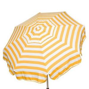 Parasol 6' Italian Aluminum Collar Tilt Beach Umbrella - Yellow/White Stripe
