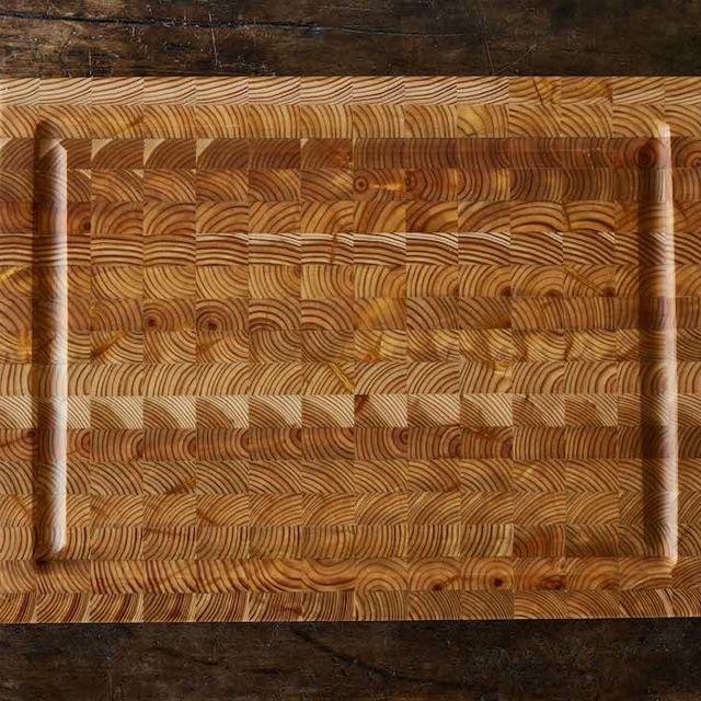 Larch Wood, Grooved Cutting Board