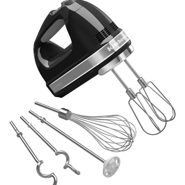 KitchenAid KHM926OB 9-Speed Digital Hand Mixer with Turbo Beater II Accessories and Pro Whisk - Onyx Black