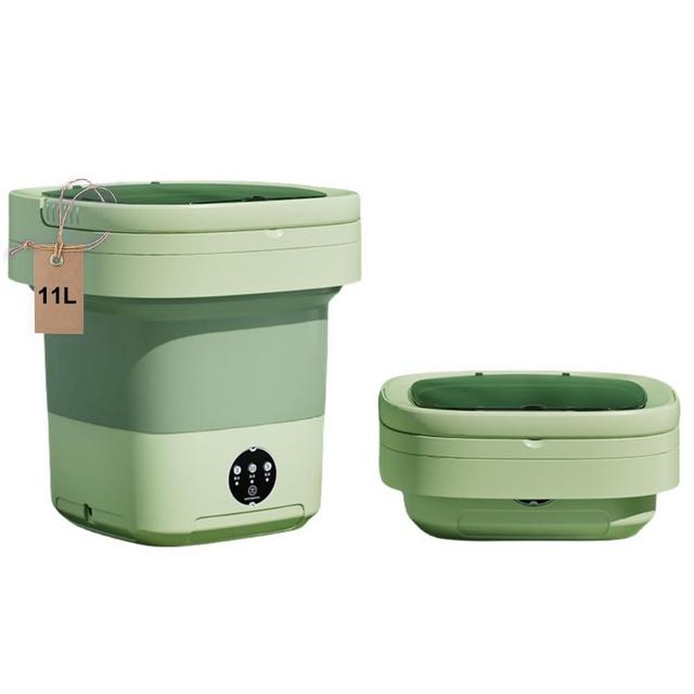 Portable washing machine,Mini Washer,11L upgraded large capacity foldable Washer.Deep cleaning of underwear, baby clothes and other small clothes.Suitable for apartments, dormitories, hotels.(Green)