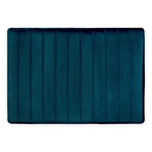 Micro Plush 21" x 34" Memory Foam Bath Mat in Turquoise