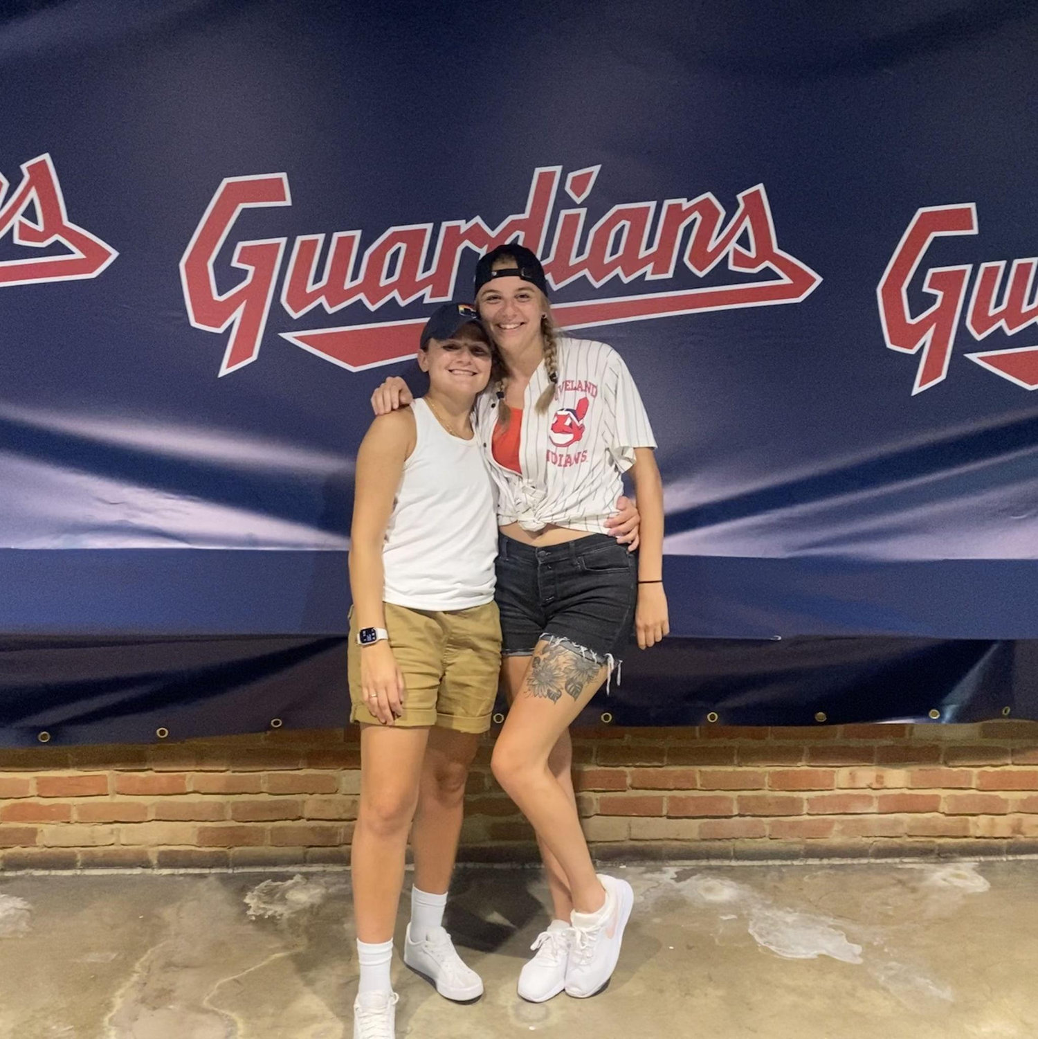 The start of our love story, under the lights at the Guardians game on 6.24.22.