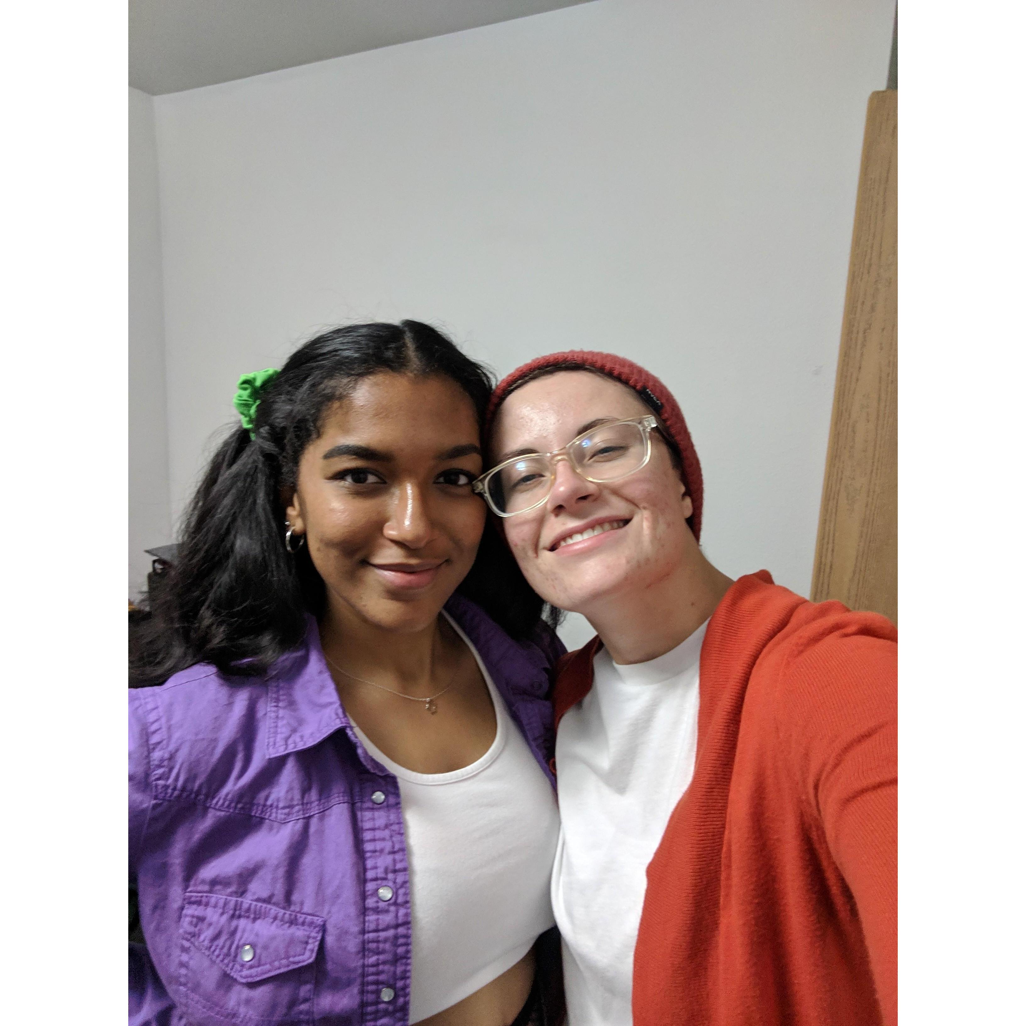 Our first couple Halloween costume! Daphne and Velma from Scooby Doo. Did you know they were supposed to end up together in the live action movies?