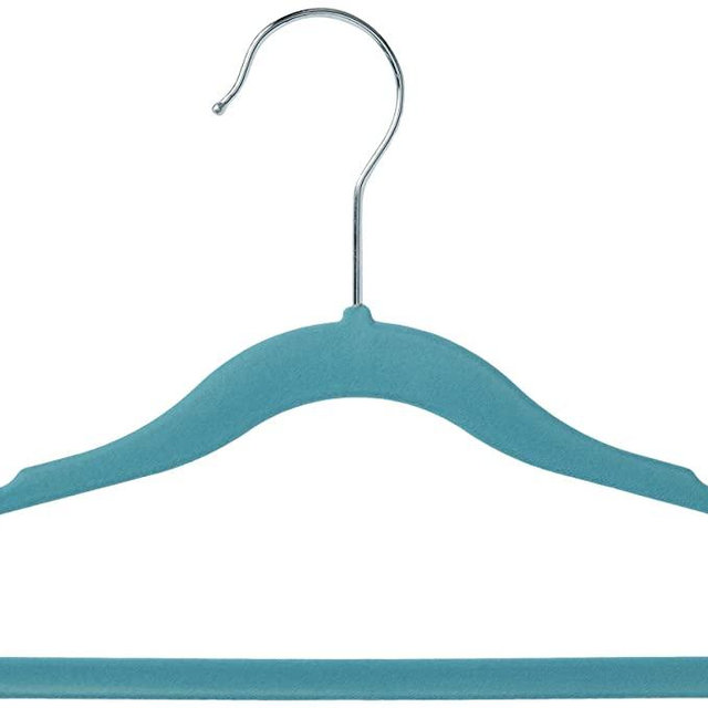 Amazon Basics Baby Kids Velvet Clothes Hangers, Blue - Pack of 50