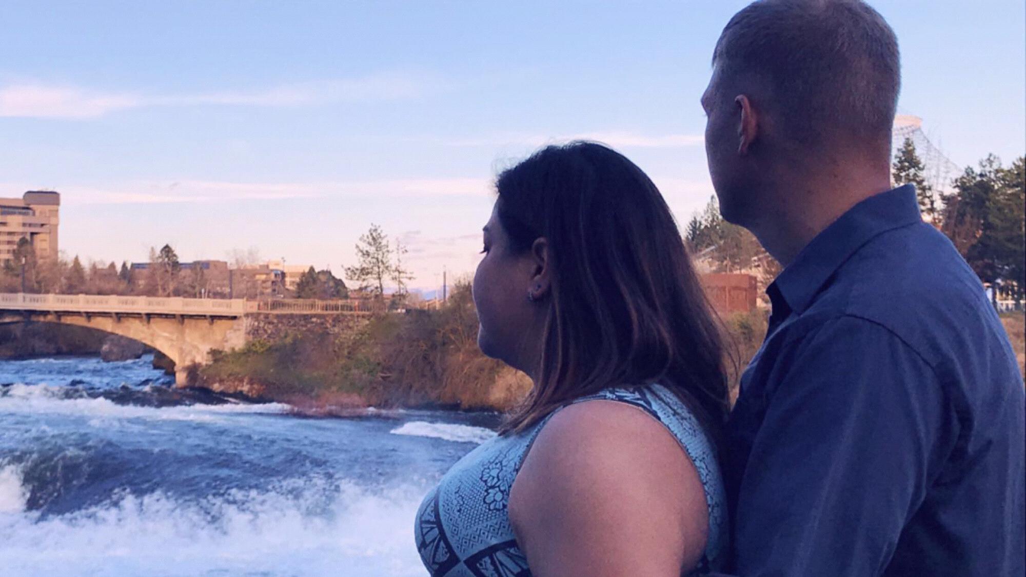 Overlooking the Spokane River and the spot where Stefan proposed