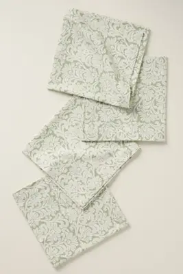 Demeter Embroidered Cotton Napkins, Set of 4