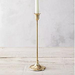 Antiqued Brass Candlestick, Tall