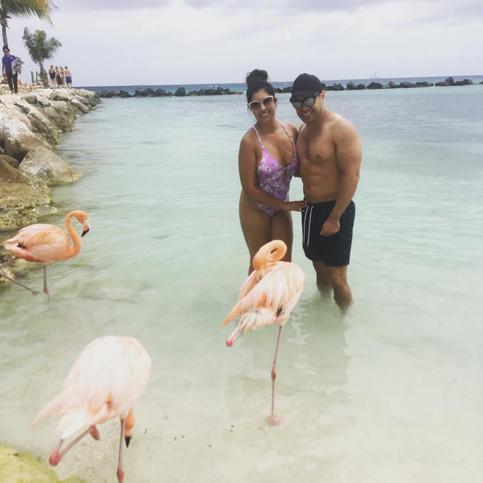 Flamingo beach in Aruba was so fun!