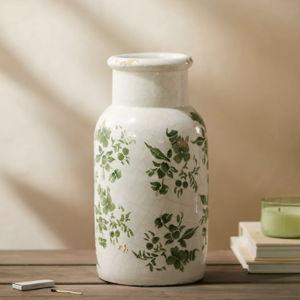 Green Chinoiserie Column Vase