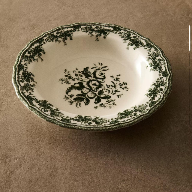 FLORAL EARTHENWARE SOUP PLATE