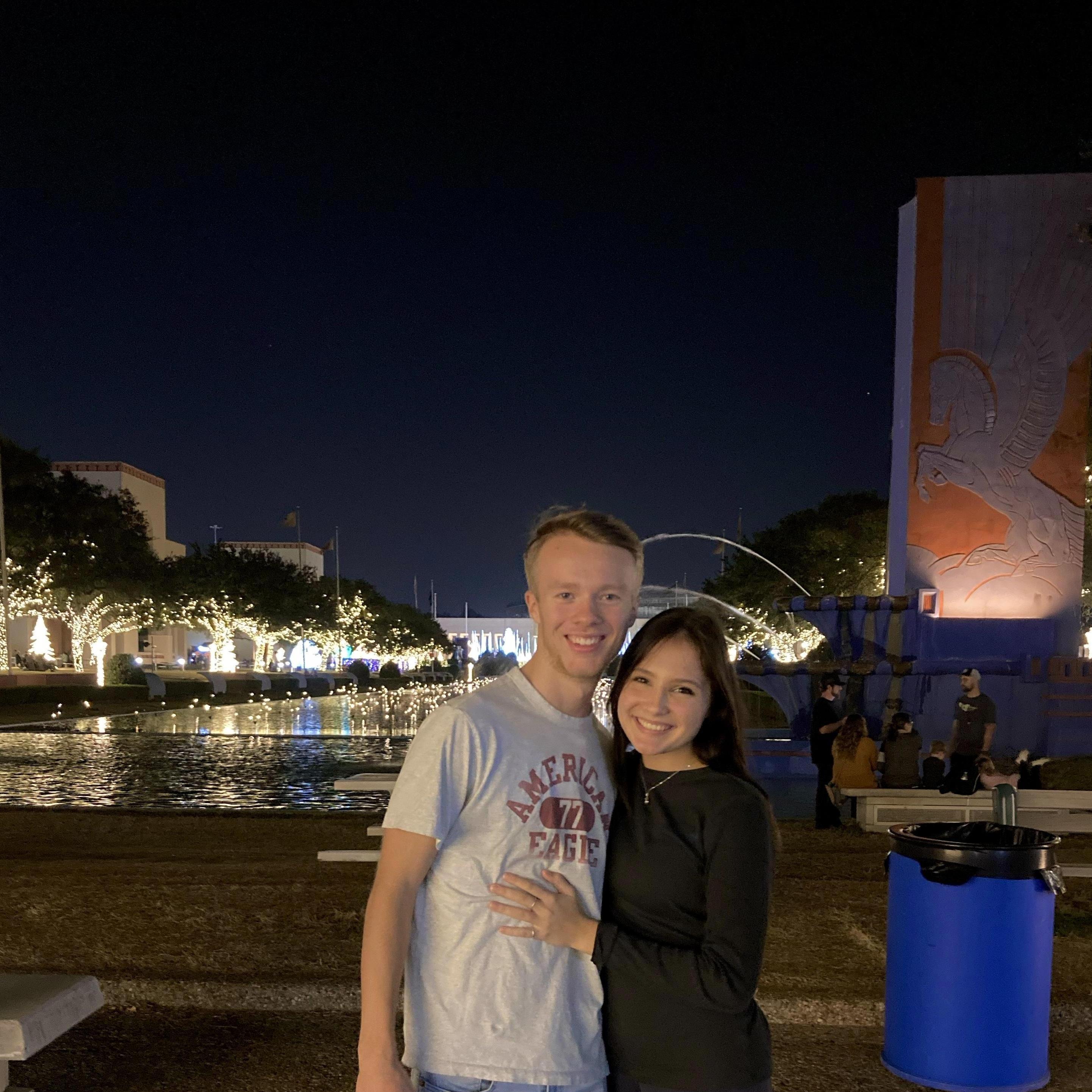 Dallas, Texas trip together! This picture was taken the day after our one year together! That trip was such a special memory.