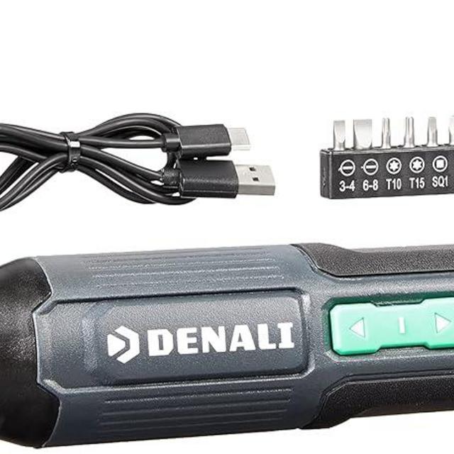 Amazon Brand - Denali by SKIL 4V Cordless Stick Screwdriver with 10-Piece Bit Set and USB Cable