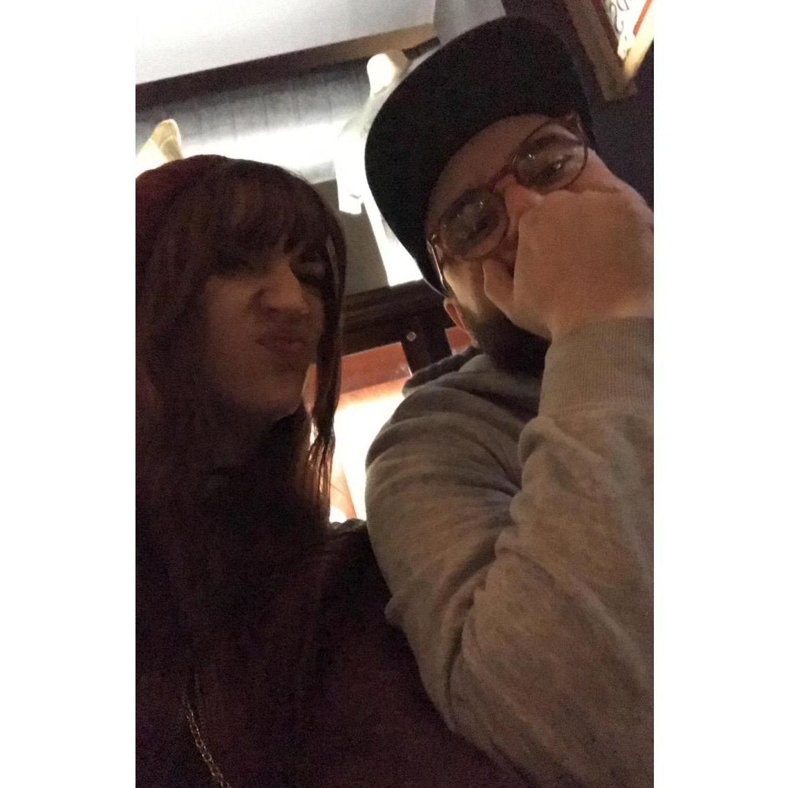 Our first date. We probably could have done better on posing- but it was a long night and we were both getting past some jitters!