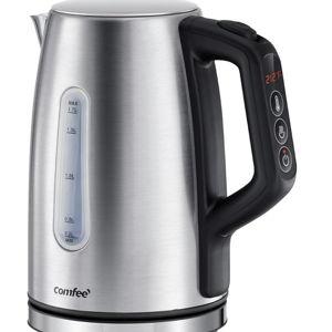 COMFEE' Stainless Steel Electric Kettle, 1.7 Liter Tea Kettle Electric & Hot Water Kettle, 1500W Fast Boil with LED Light, Auto Shut-Off and Boil-Dry Protection