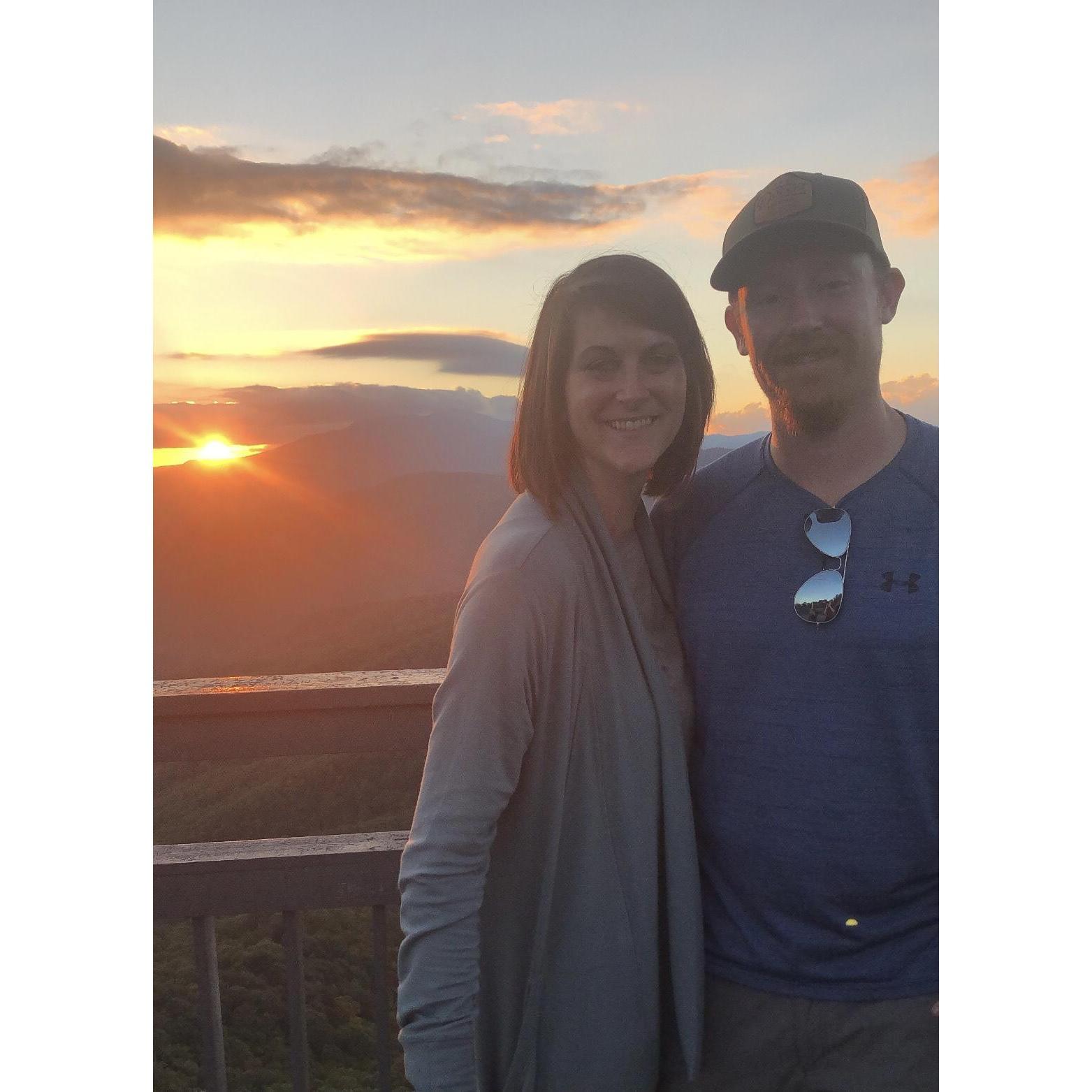 Sunset at Blowing Rock with Wesley's Family!