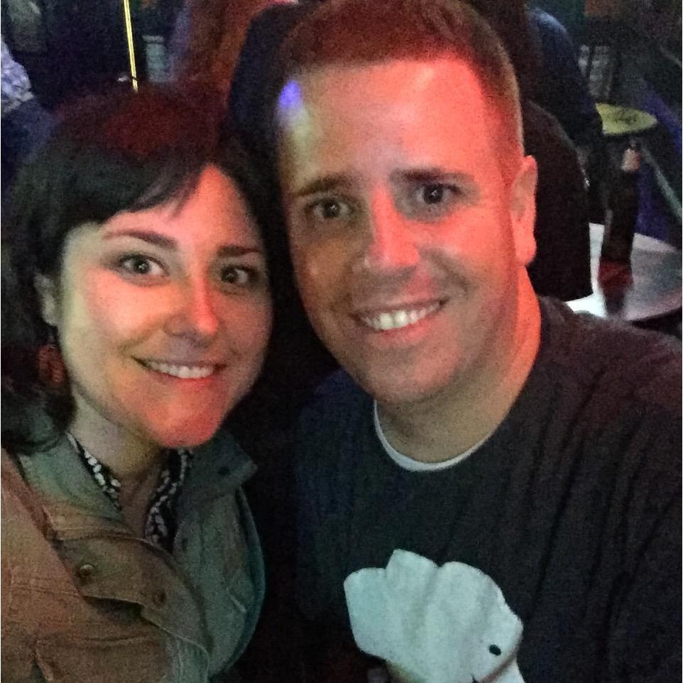 In Kemah, listening to live music.  One of our first dates!