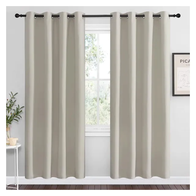NICETOWN Grommet Top Blackout Curtains Thermal Insulated Noise Reducing Window Drapes 2 Panels for Bedroom Living Room Kitchen Office