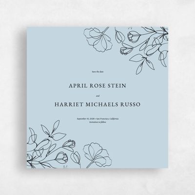 Baby Blue Wedding Save the Date - Essenza Square