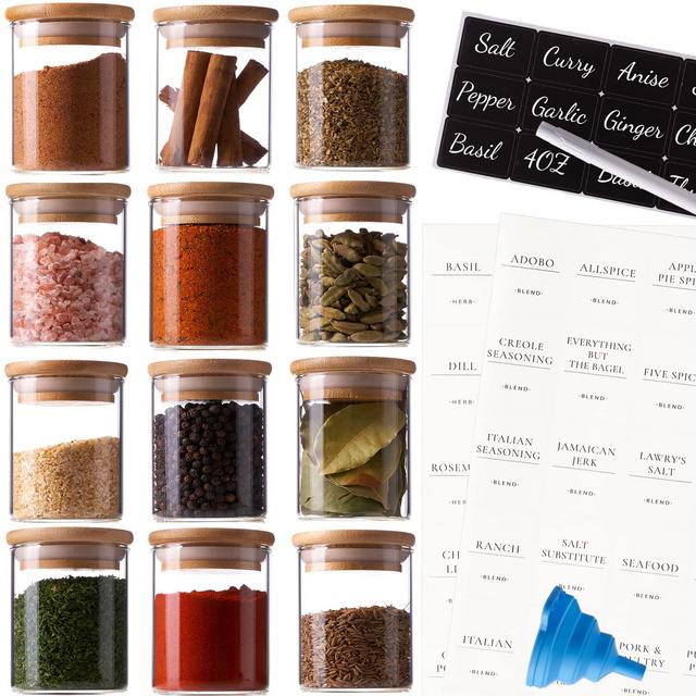 4oz Glass Spice Jar Set