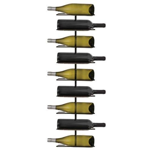 Nine Bottle Wall Mounted Wine Rack, Iron Frame, Hanging Rack and Towel Holder, 9 Bottle Holder
