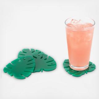 Lush Monstera Leaf Coaster, Set of 4