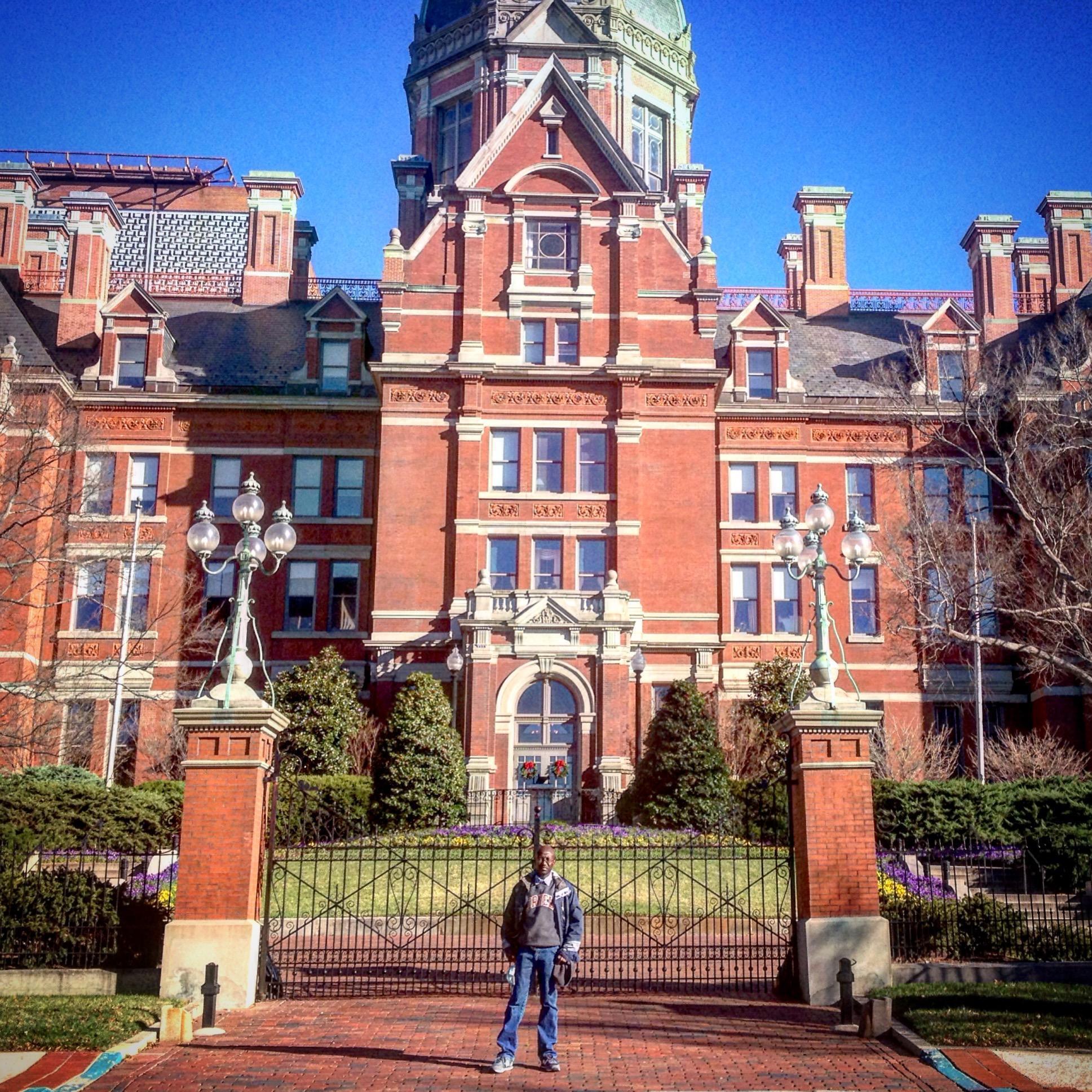 Zach in front of Johns Hopkins right before we left Baltimore for Ithaca.