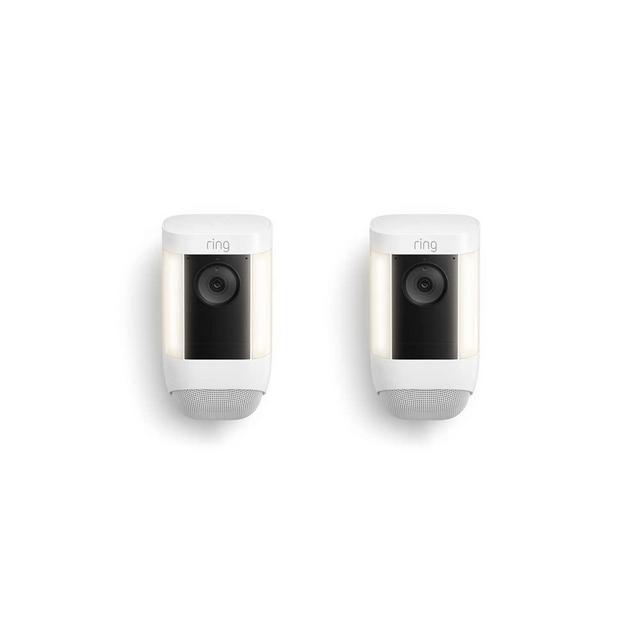 Ring Spotlight Cam Pro, Battery | 3D Motion Detection, Two-Way Talk with Audio+, and Dual-Band Wifi (2022 release) | 2-pack, White