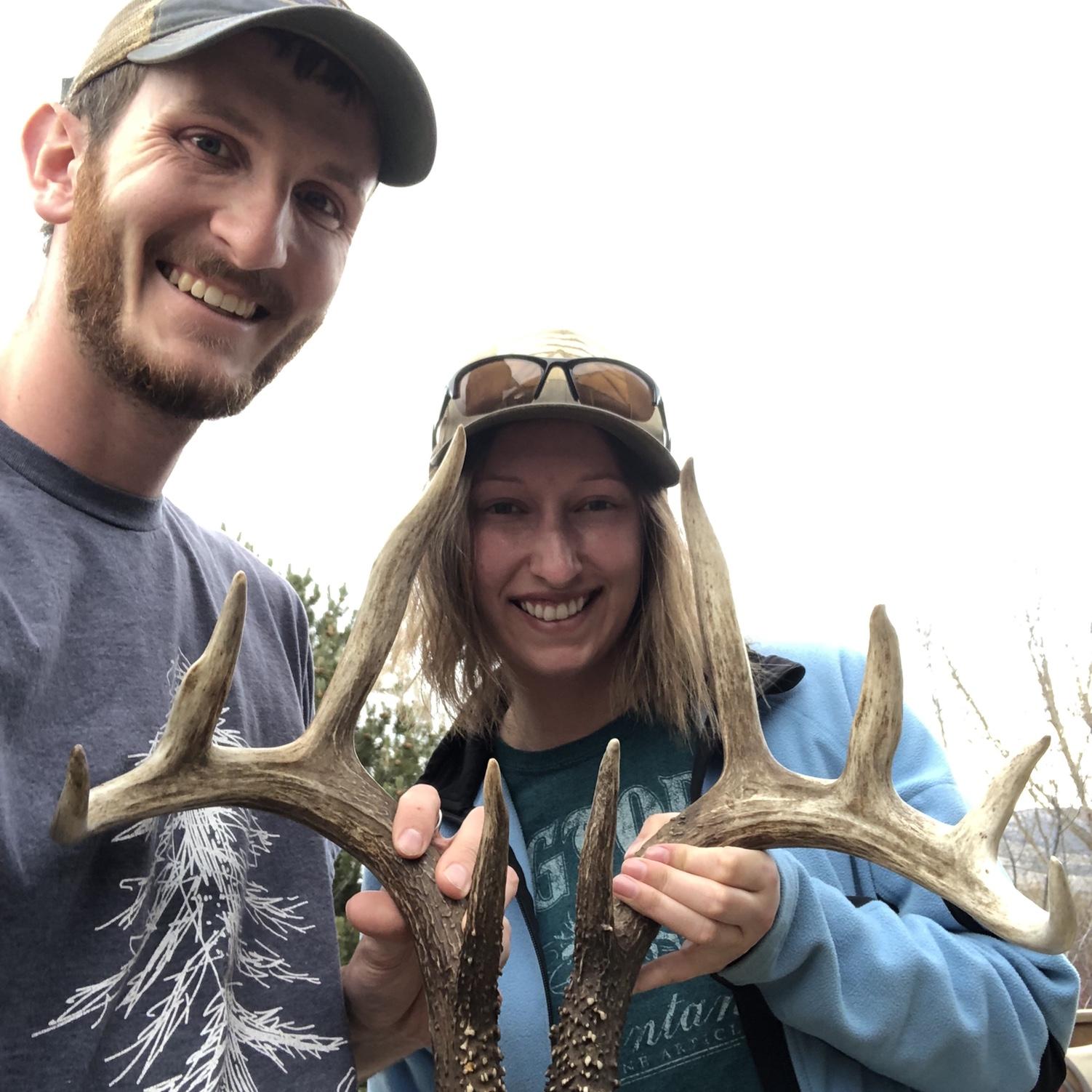 The day I found the other side of an antler set from a deer antler Riley had found earlier that year. April 2022